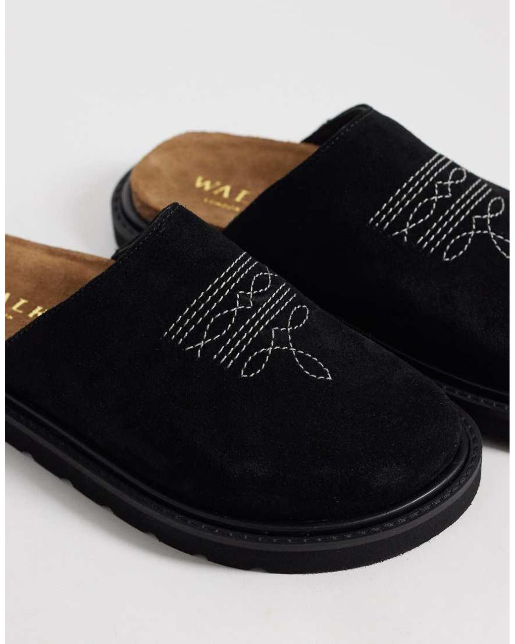 Walk London Black Holly Western Mule