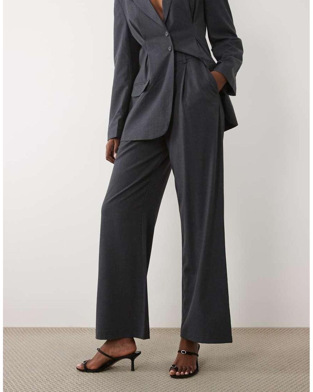 Vila Gray Tailored Wide Leg Trouser Co-ord