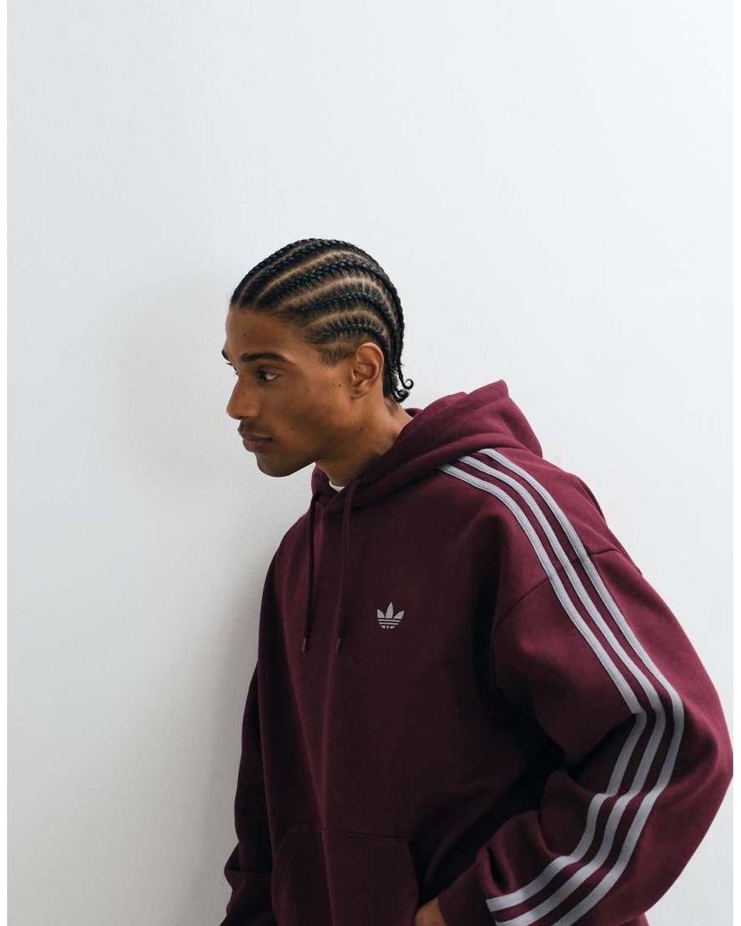 Adidas Originals Red Three Stripe Hoodie for men