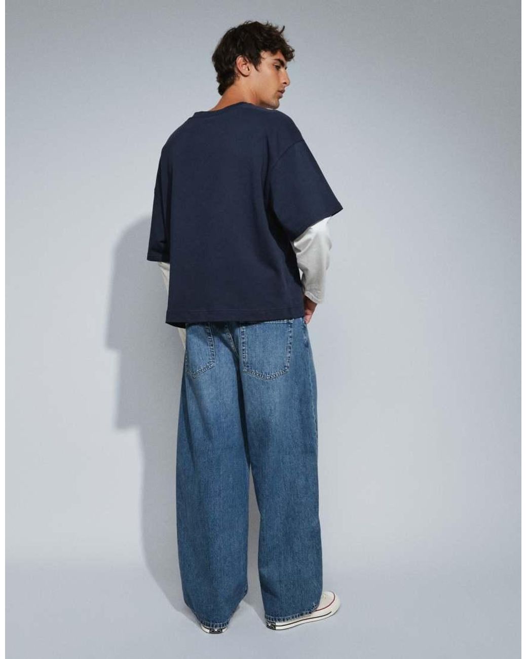 Only & Sons Blue Kayce Barrel Fit Jeans for men