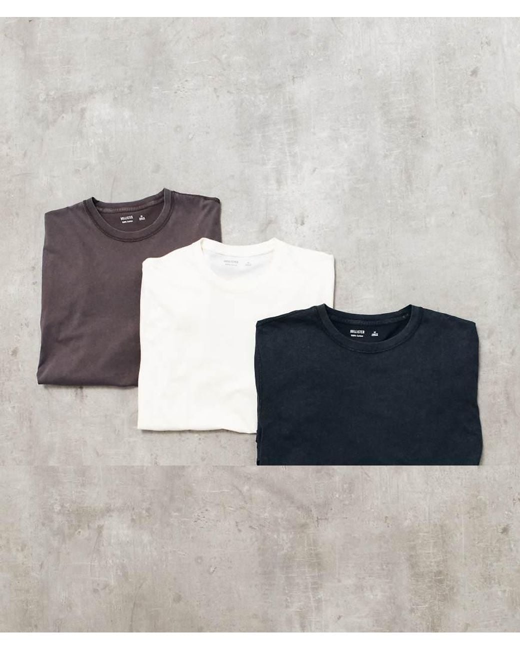 Hollister Blue 3 Pack Long Sleeve T-Shirts for men
