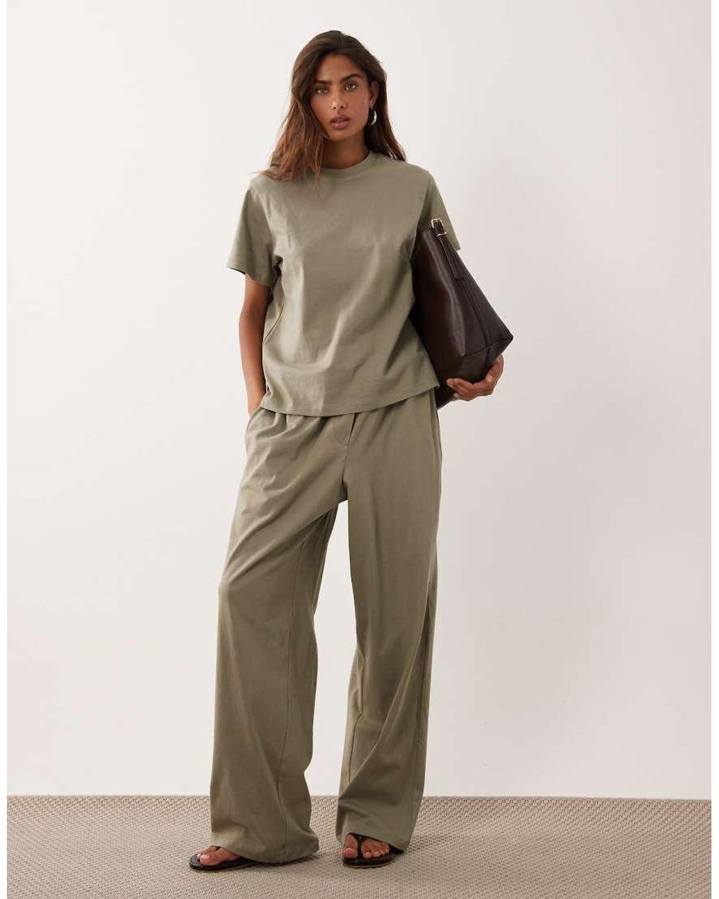 ASOS Brown Cotton T-shirt Co-ord