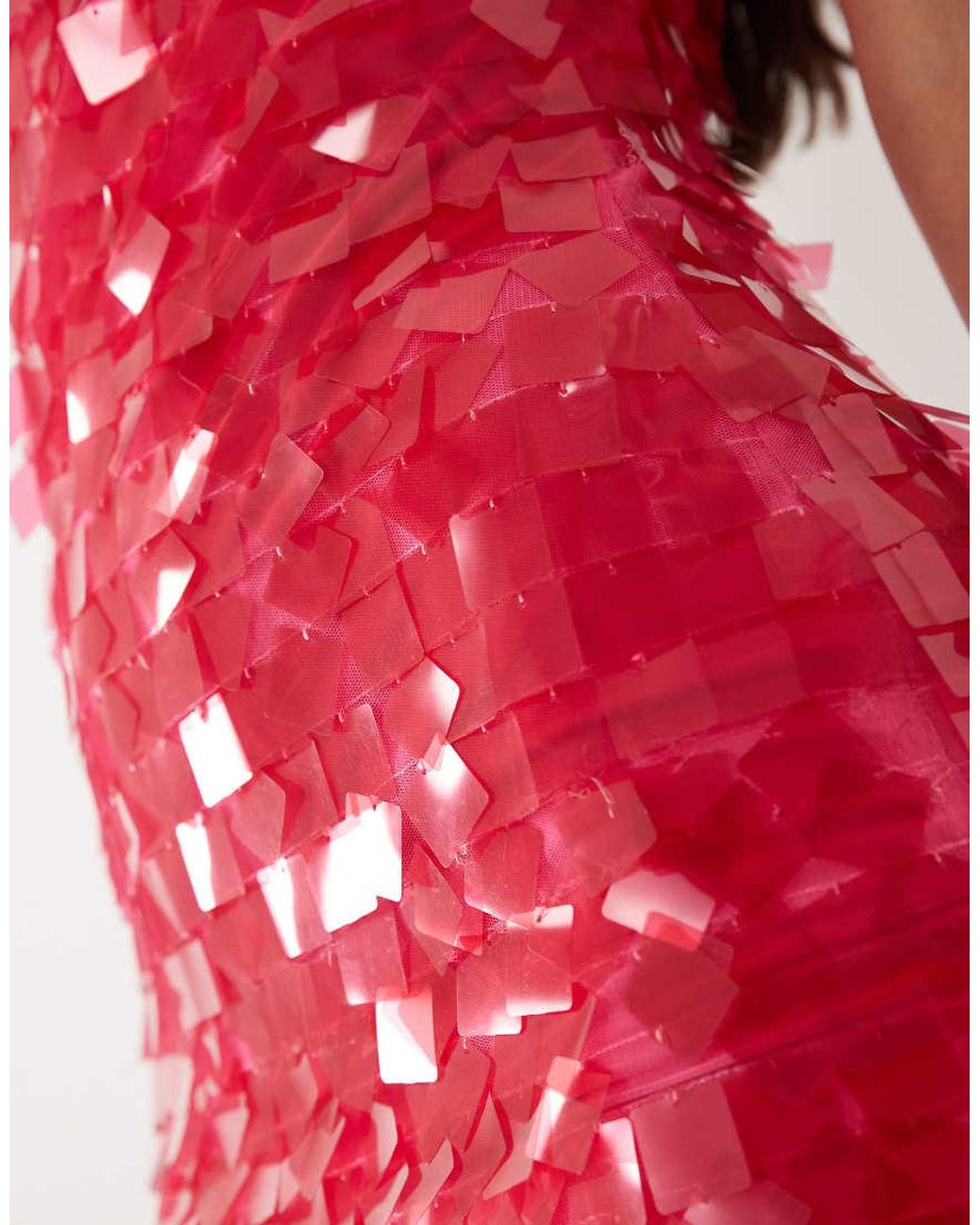 River Island Red Bandeau Sequin Mini Dress