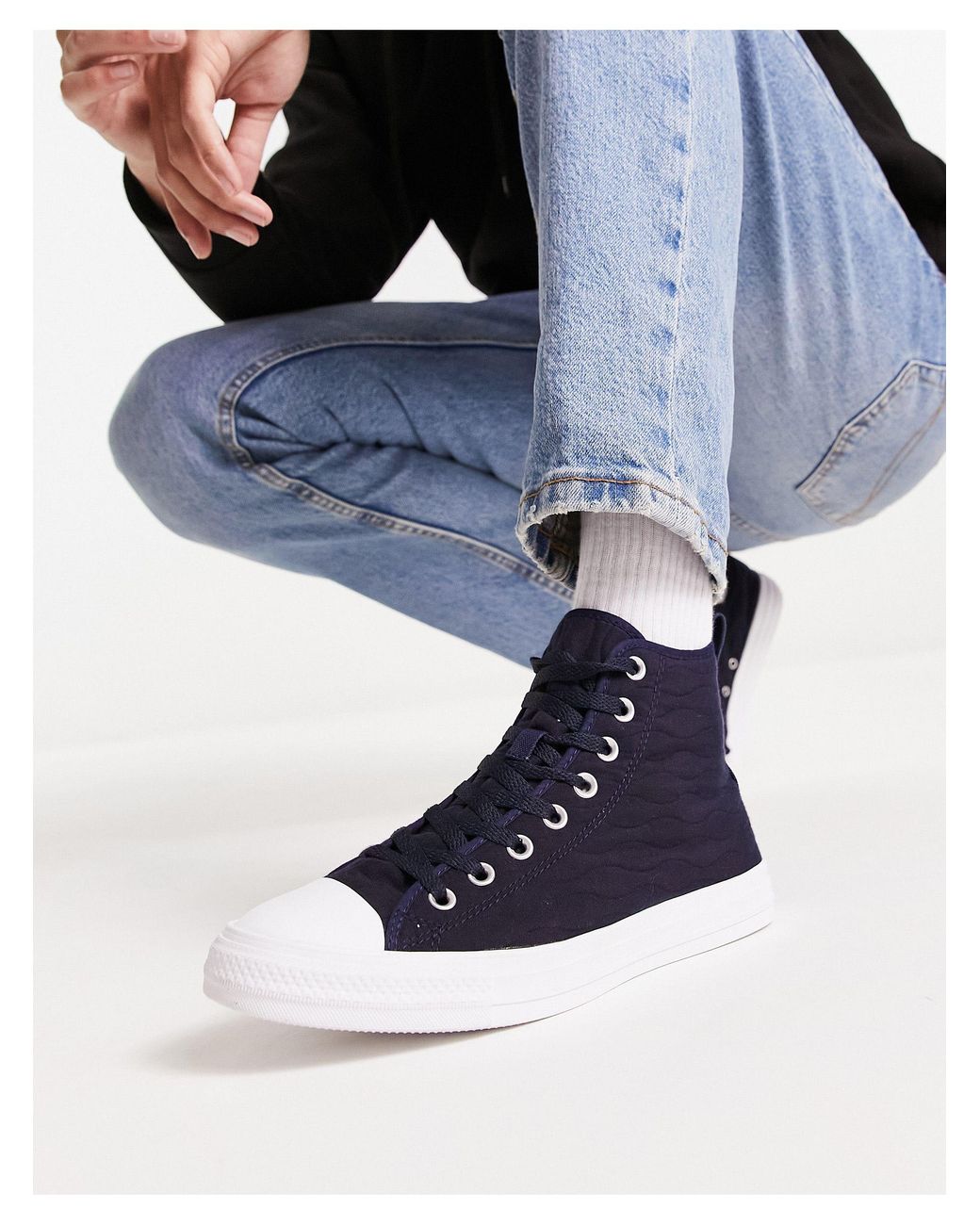 Converse Chuck Taylor All Star Hi Quilted Cosy Utility Trainers in Blue for  Men | Lyst