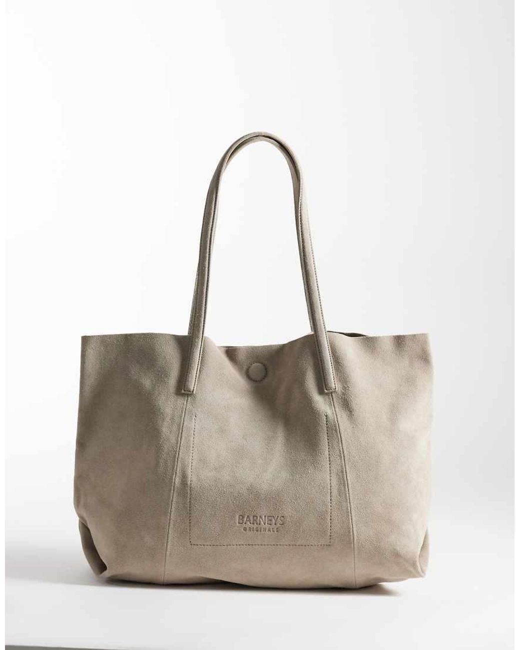 Barney's Originals Natural Real Suede Tote Bag