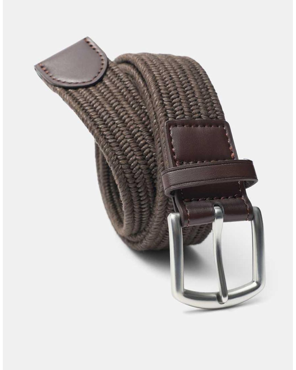 Pull&Bear Black Braided Belt for men