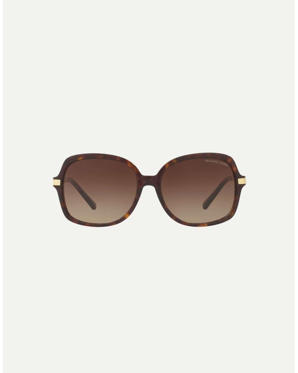 Michael Kors Brown Adrianna Ii Square Sunglasses With Lens