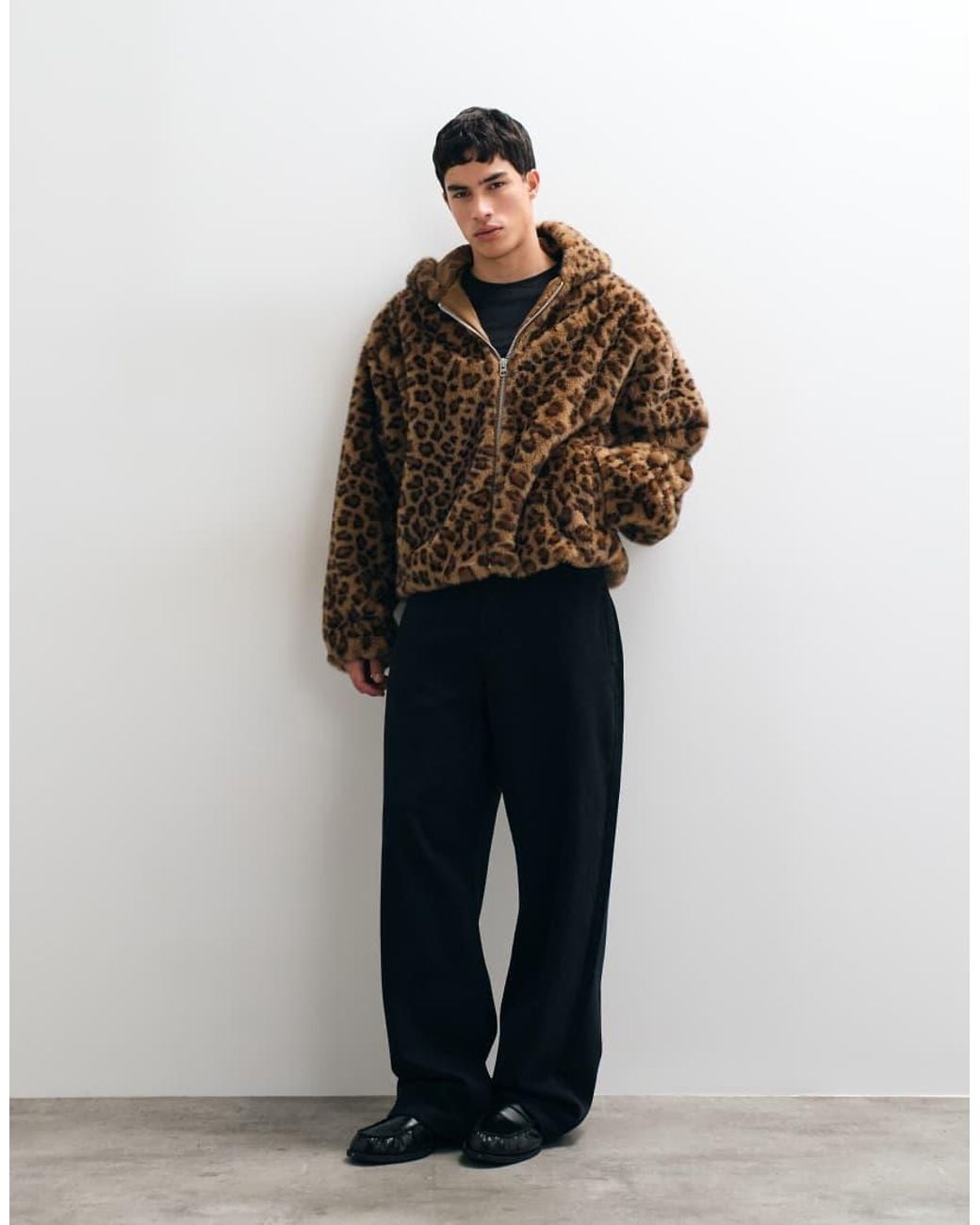 ASOS Brown Spotty Faux Fur Jacket for men