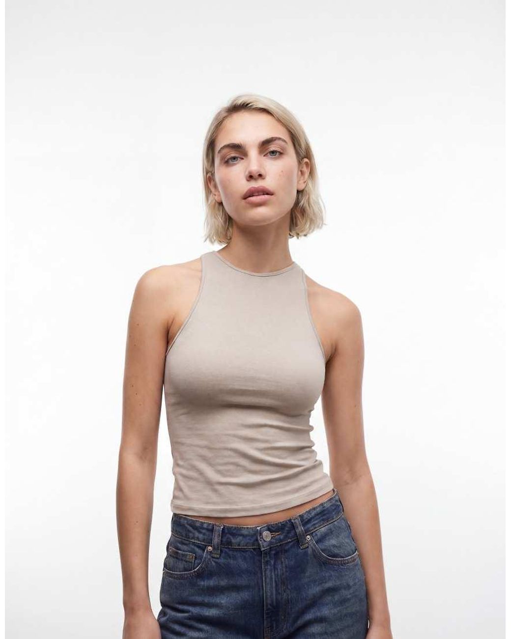 Weekday Gray High Neck Tank Top
