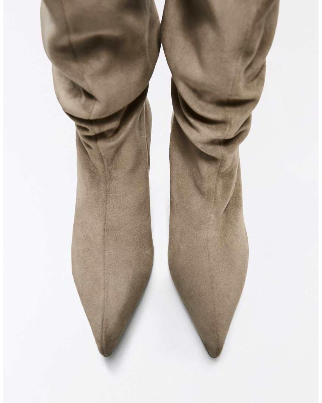 Bershka Blue Kitten Heel Boots