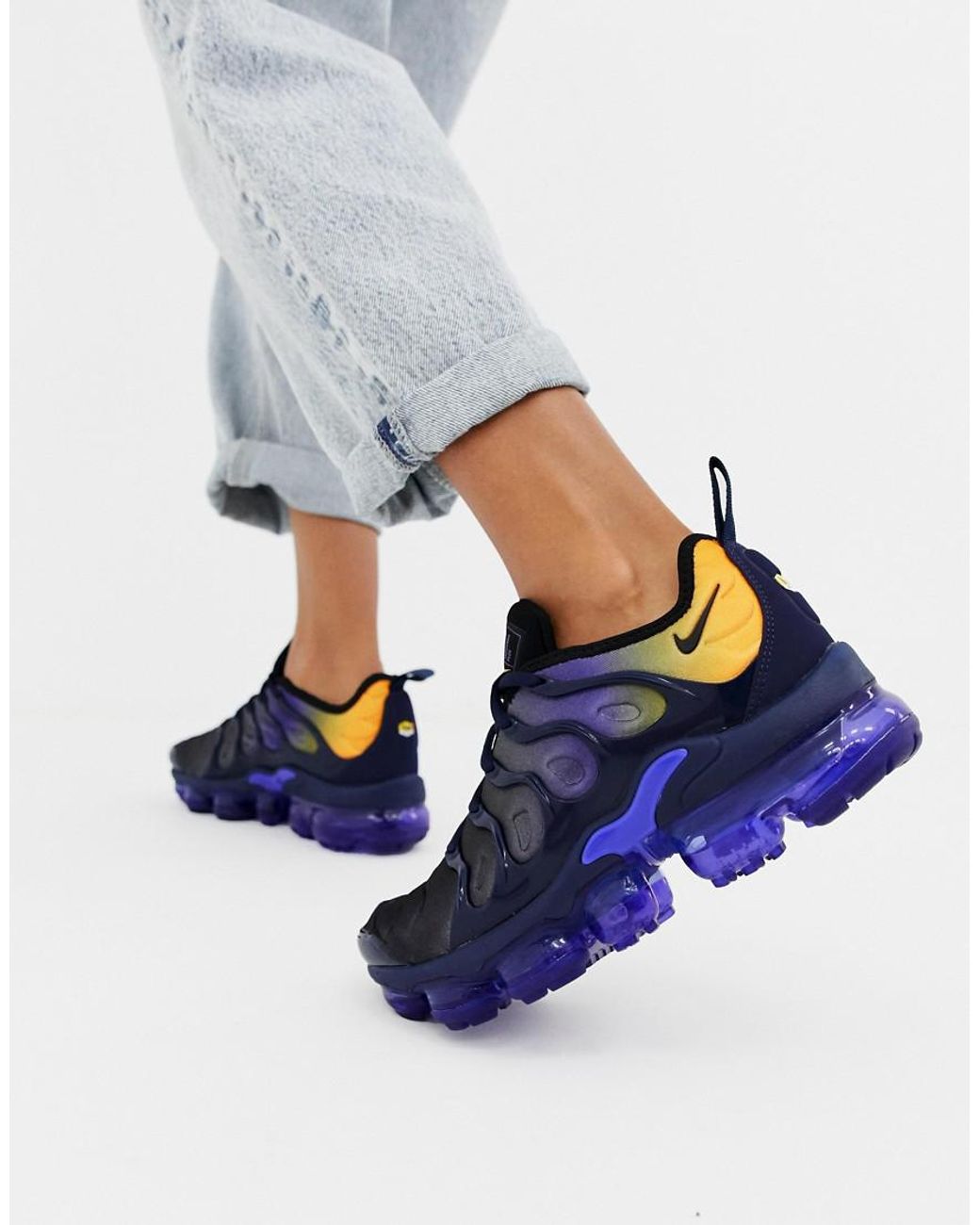 nike vapormax purple and yellow