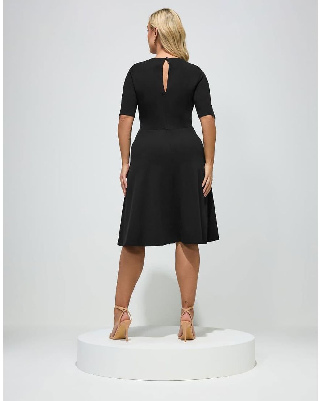 Yours Clothing Black Panel Skater Dress