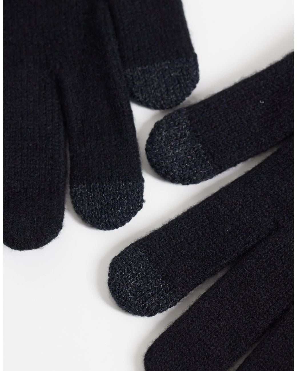 Mango Black Knitted Gloves for men