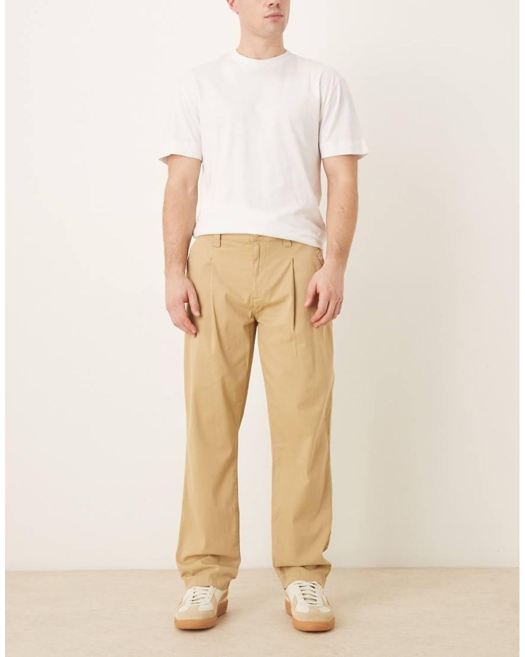 ASOS Natural Straight Trousers for men