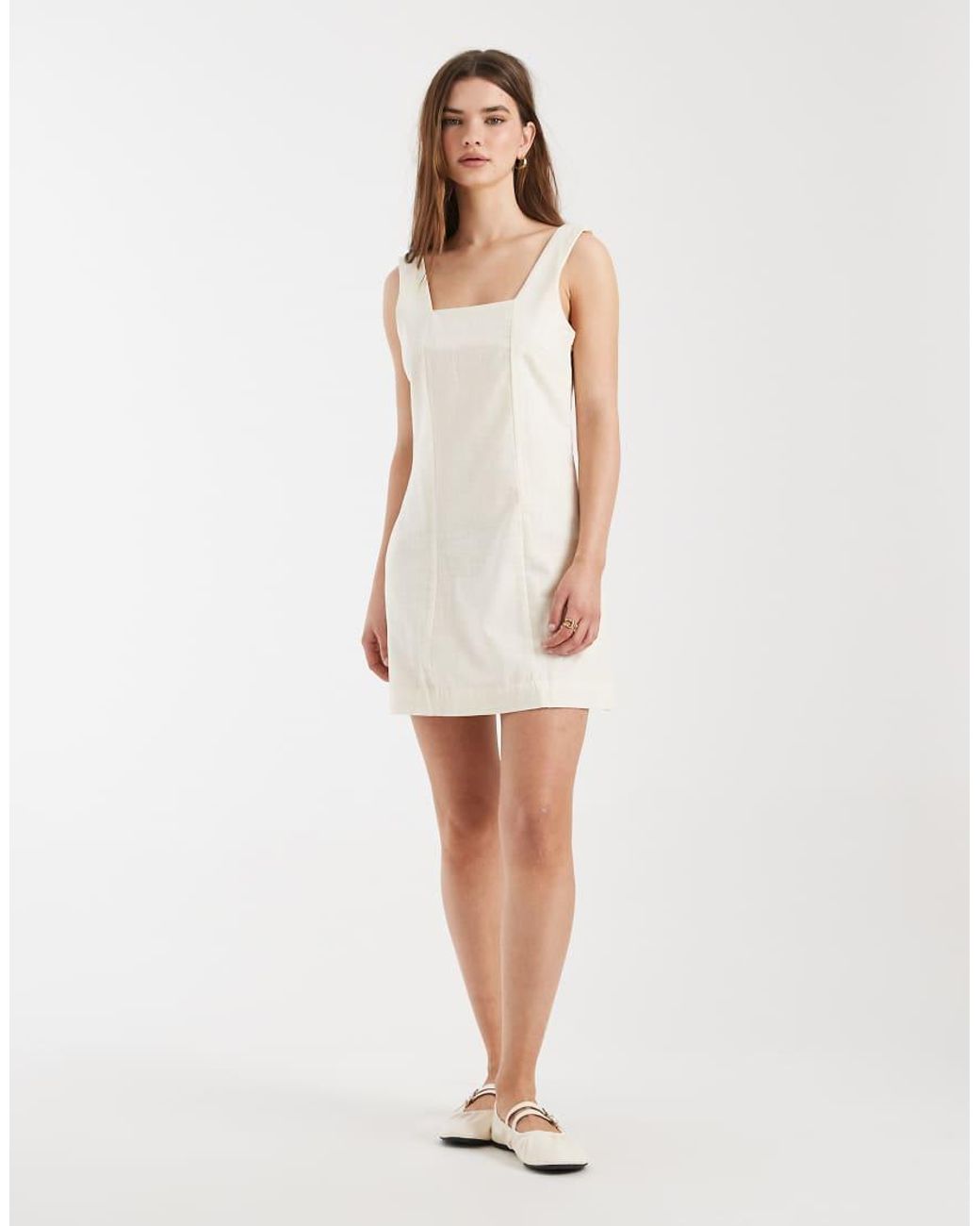 Cotton On White Square Neck Mini Dress