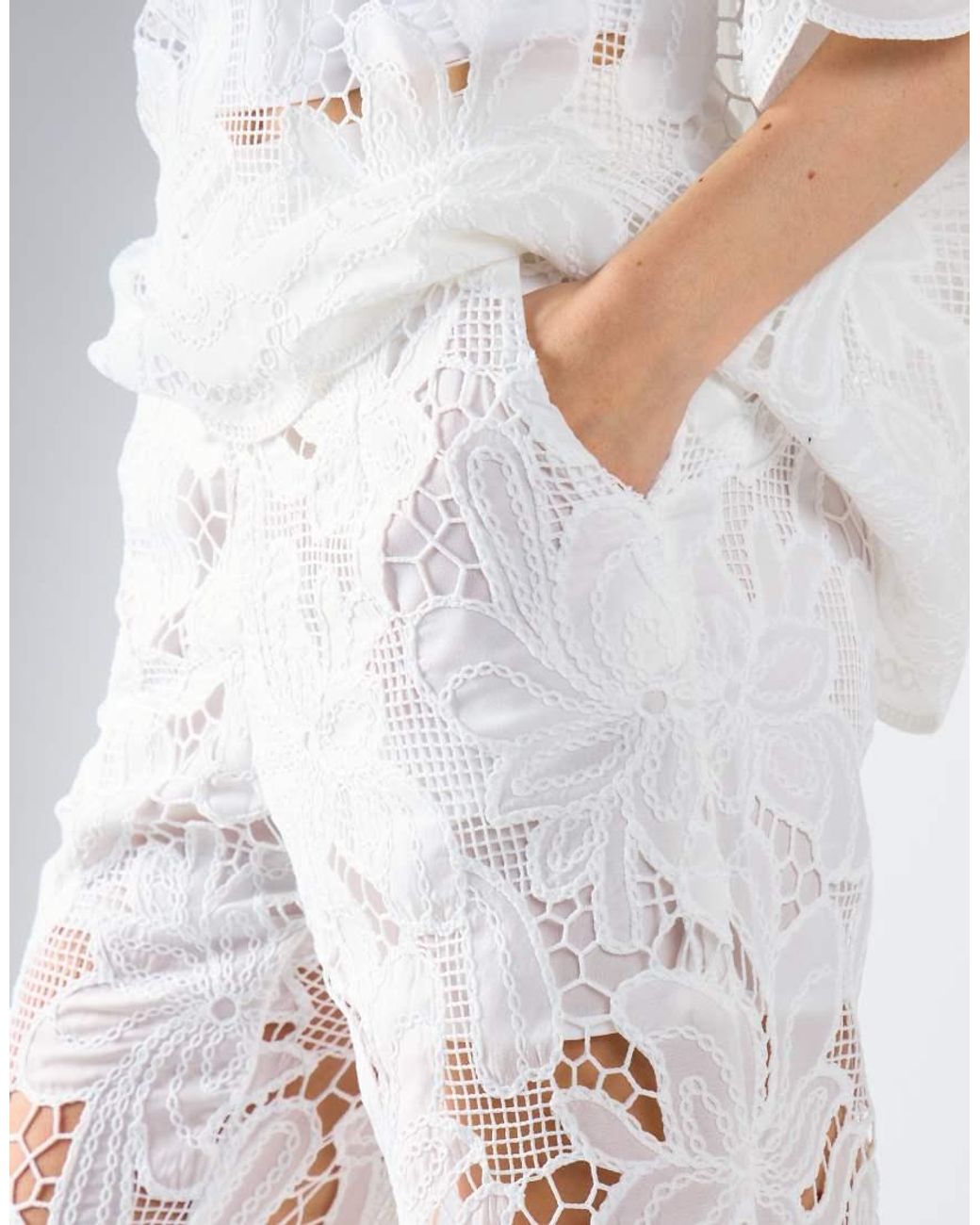 Glamorous White Flared Leg Trousers