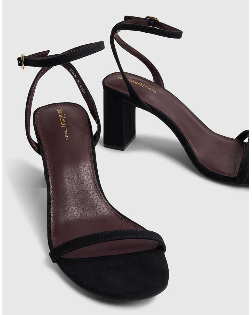 River Island Blue Wide Fit Open Toe Heeled Sandals