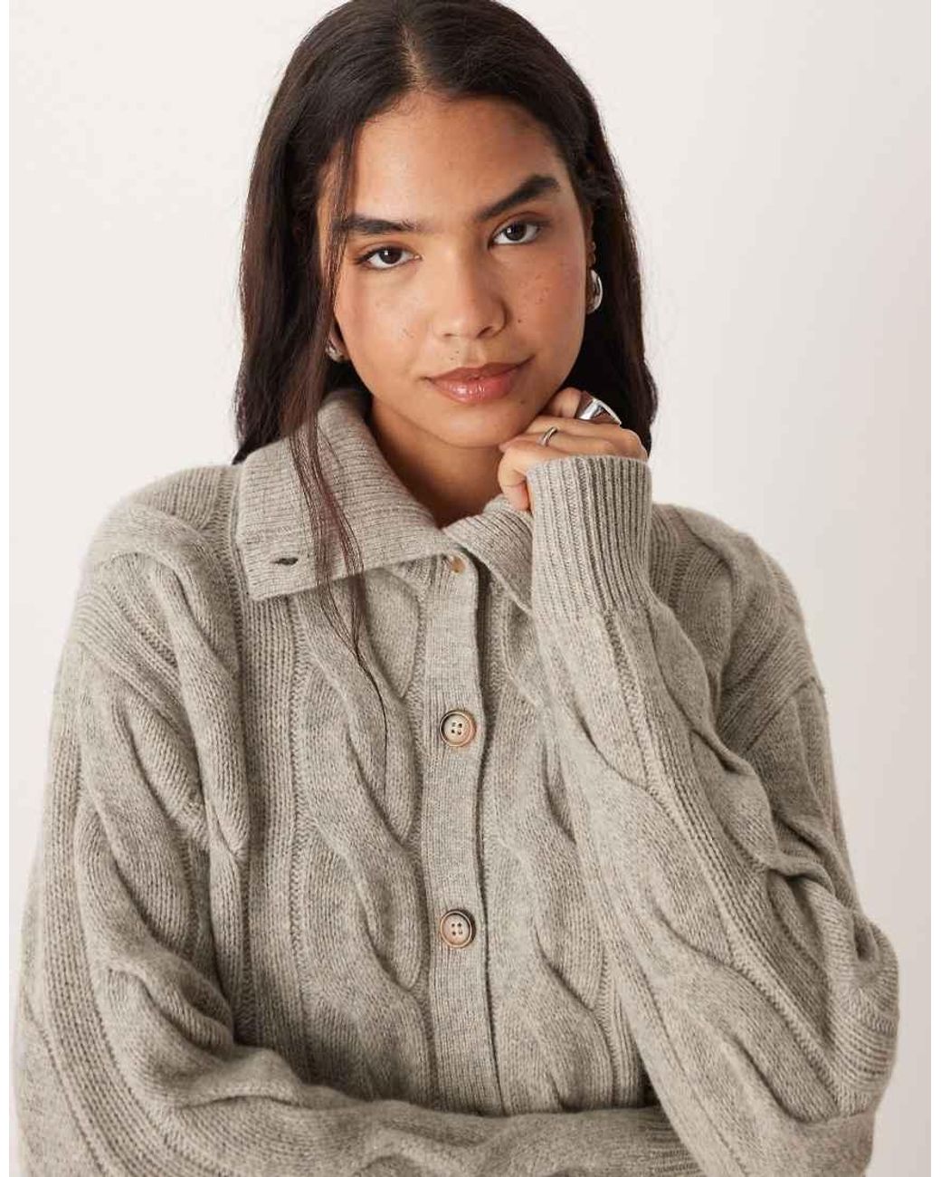 Polo Ralph Lauren Brown Cable Knit Cardigan