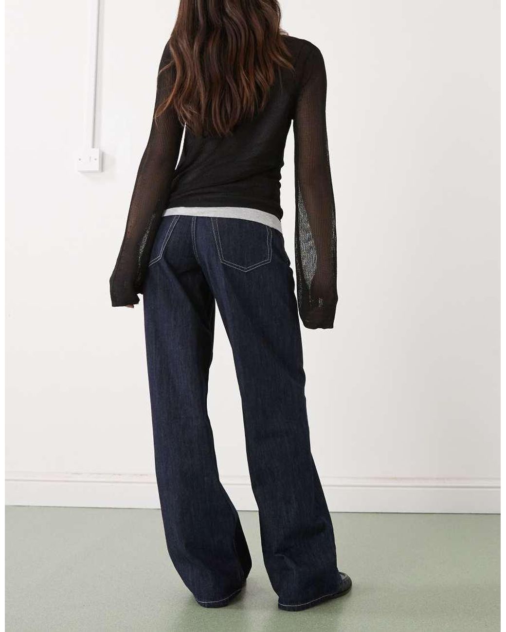 Weekday Blue Ample Low Waist Baggy Fit Jeans
