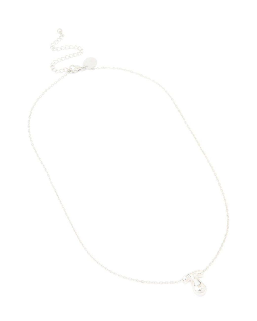 Lovisa White Waterproof Stainless Steel Large Bubble Letter T Necklace
