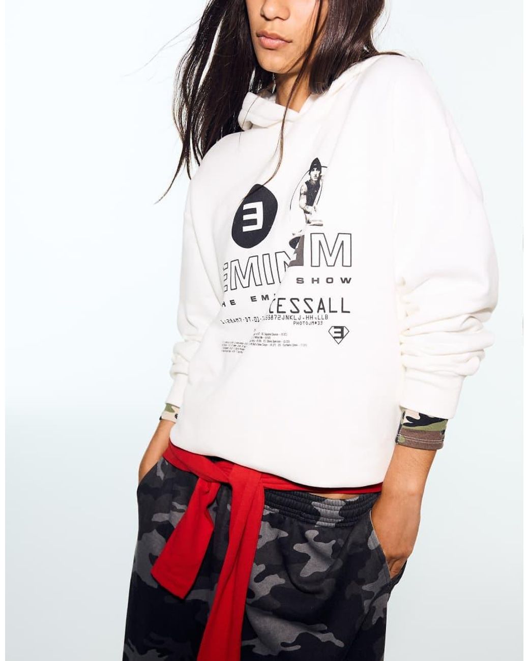 Bershka White Eminem Hoodie