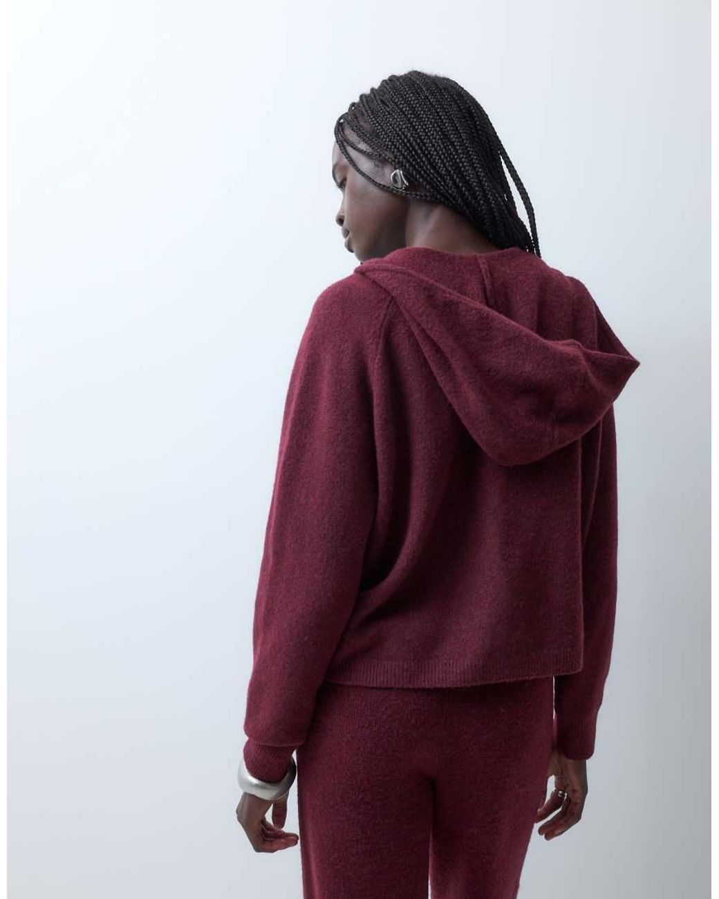 Vero Moda Red Zip Front Knitted Hoodie Co-ord