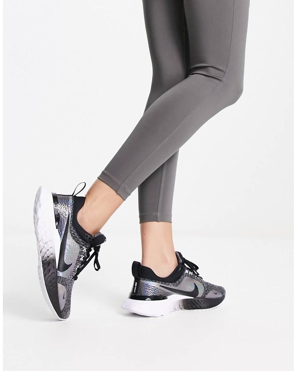 nike black knitted trainers