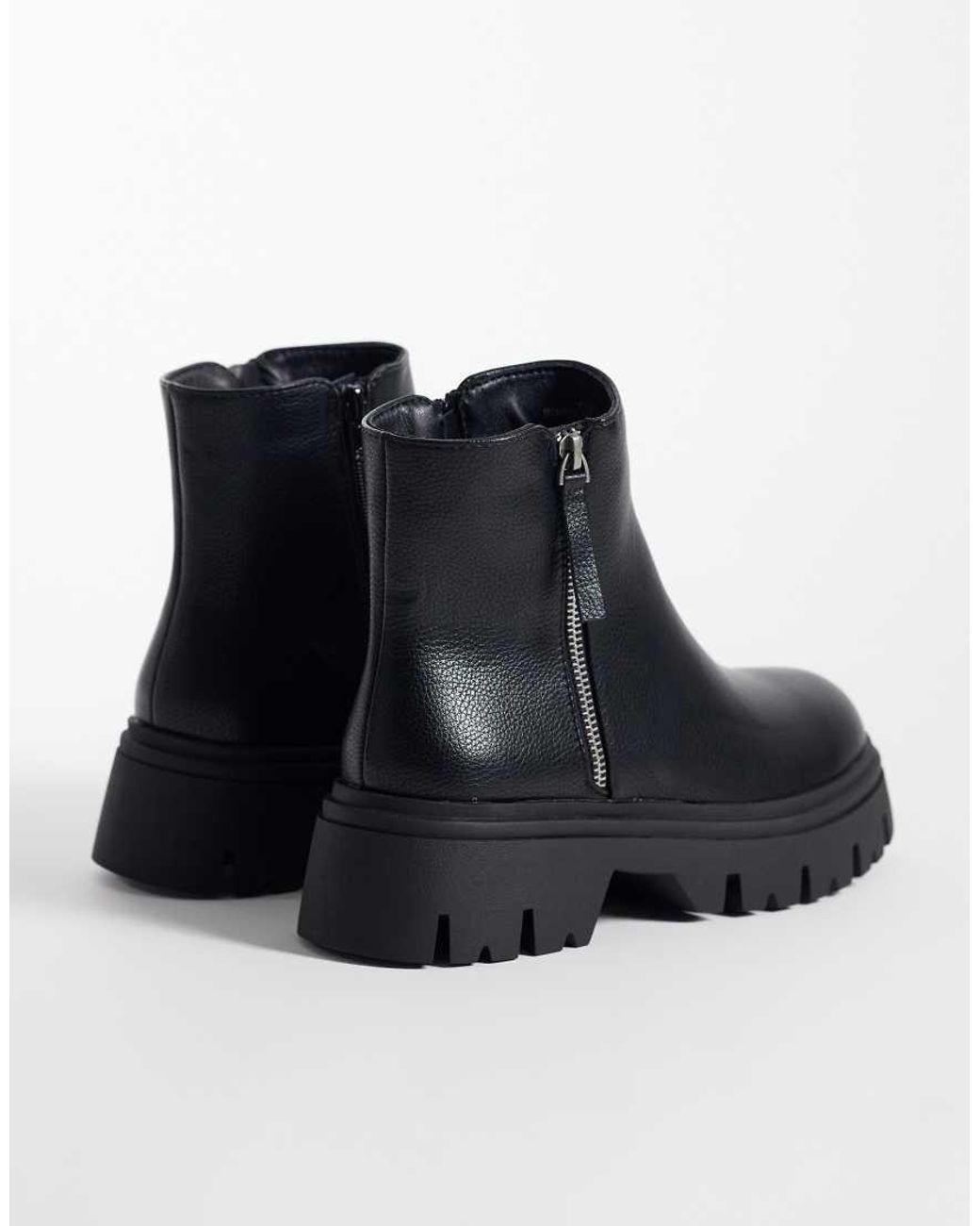 SEQWL Blue Twirl Chunky Zip Detail Boots