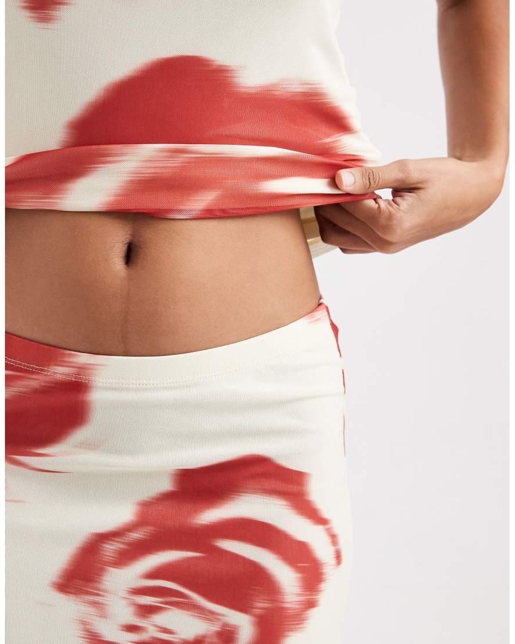 JJXX White Mesh Maxi Skirt With Flower Print
