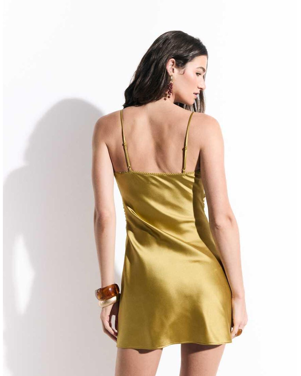 ASOS White Satin Slip Mini Dress