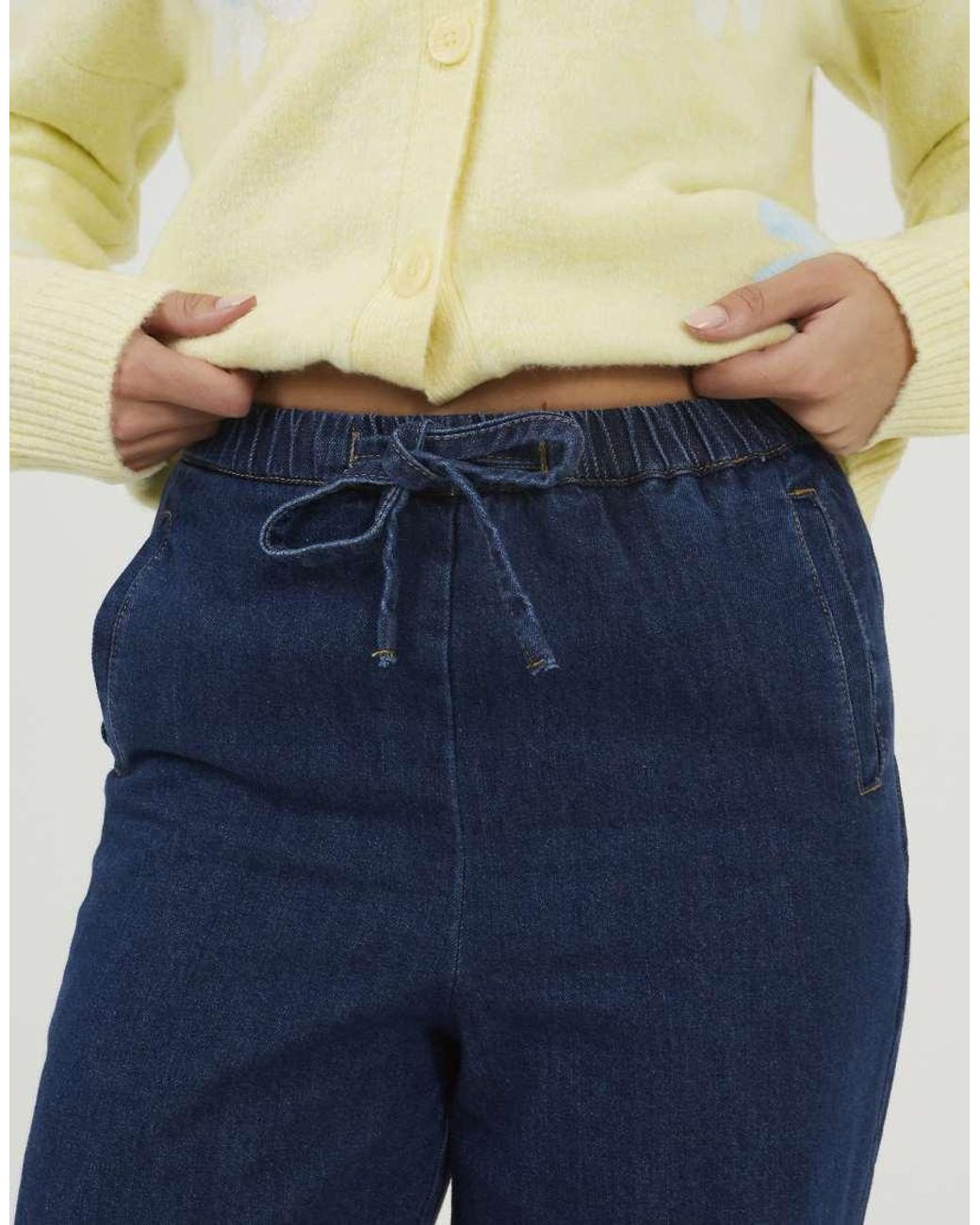 Brave Soul Blue Elasticated Waist Straight Leg Jean