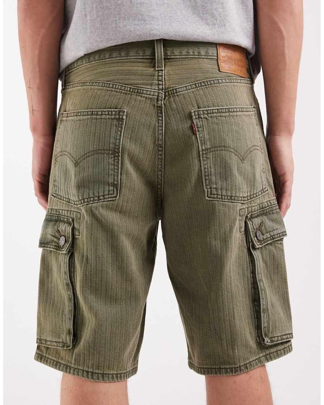 Levi's Pink 478 Baggy Cargo Denim Shorts for men