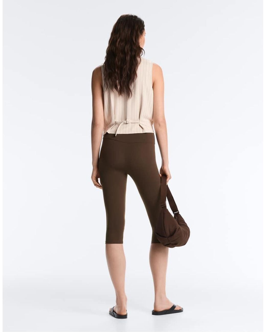 Oysho Natural Striped Waistcoat