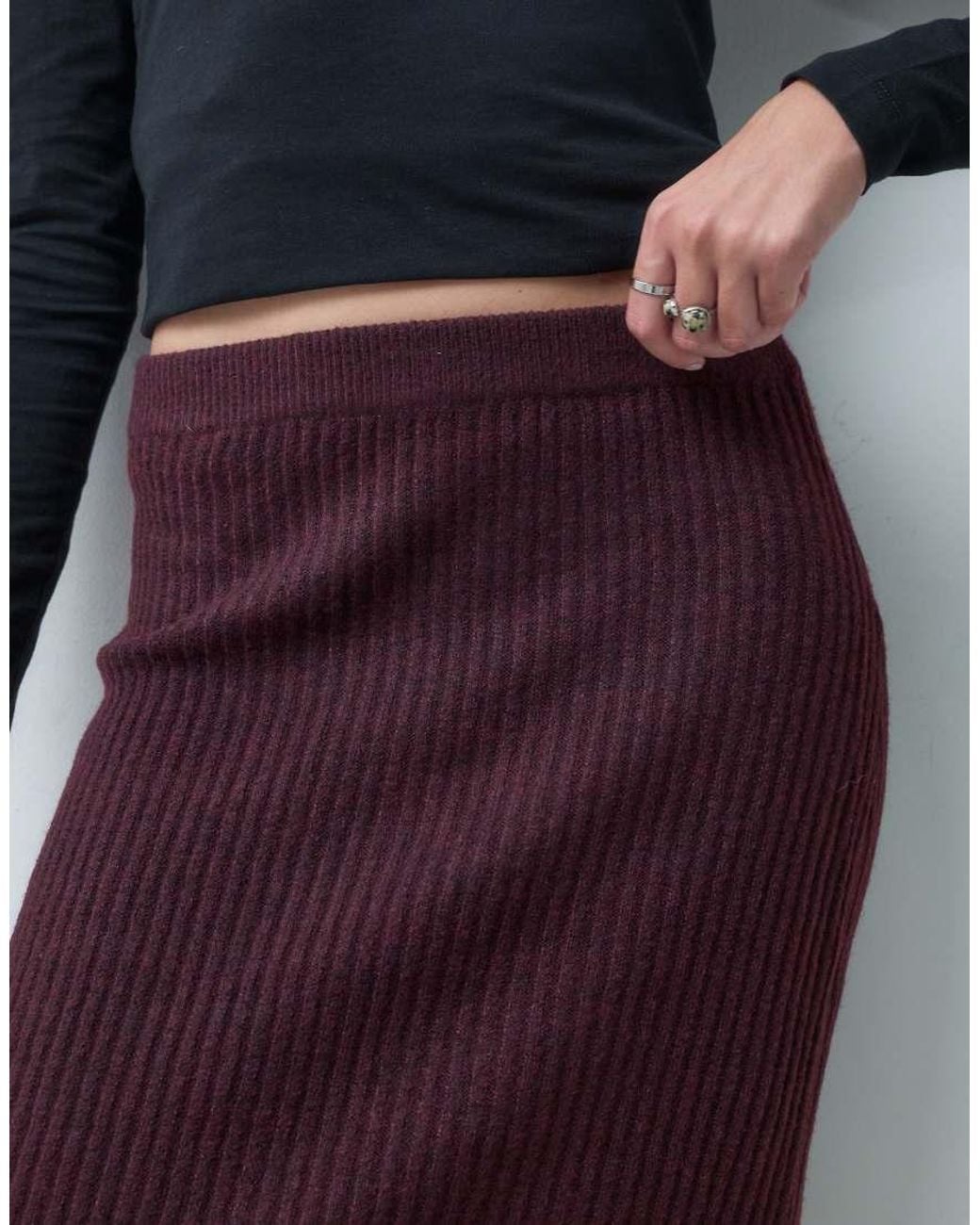 Pieces Blue High Waisted Knitted Maxi Skirt Co-ord