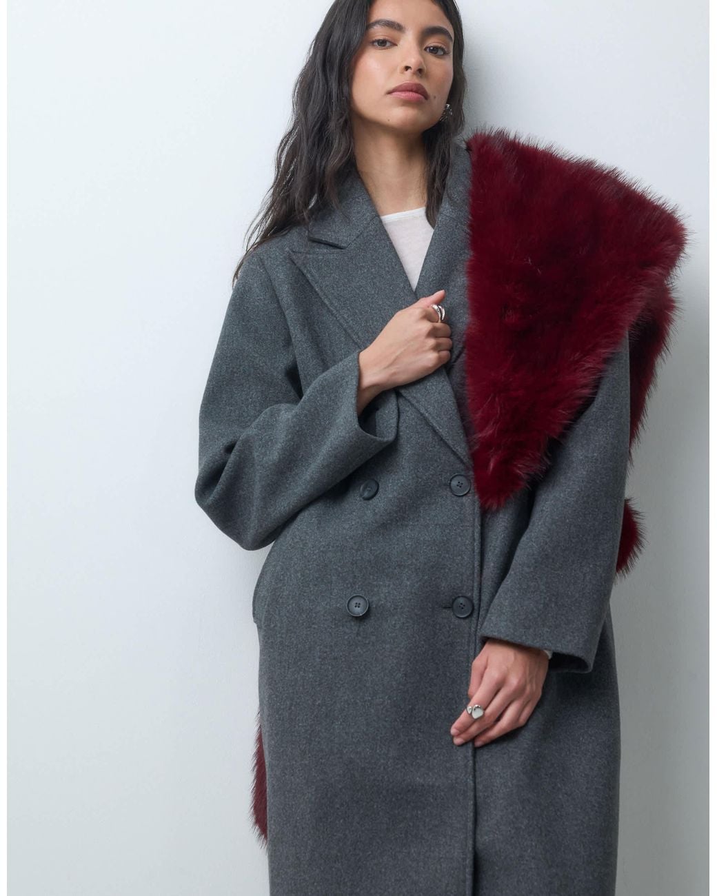 ONLY Blue Tailored Maxi Coat