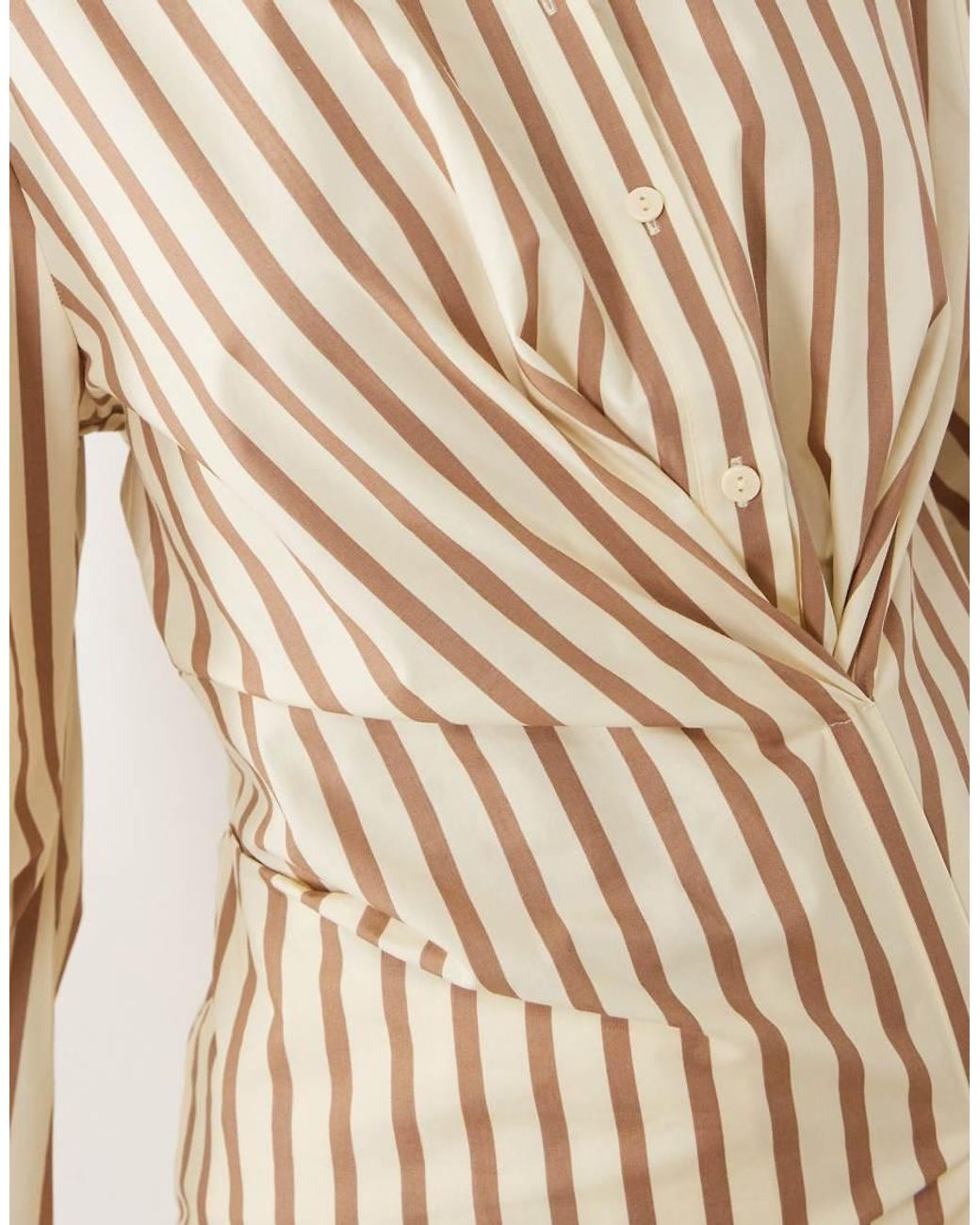 ASOS Natural Cinched Wrap Cocoon Sleeve Shirt