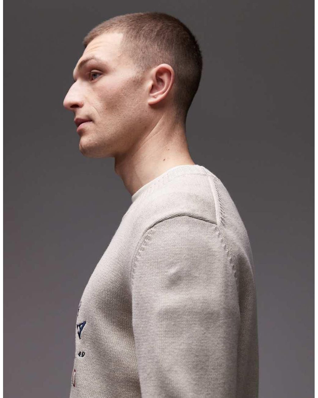 Gant Gray Ski Club Embroided Chest Graphic for men