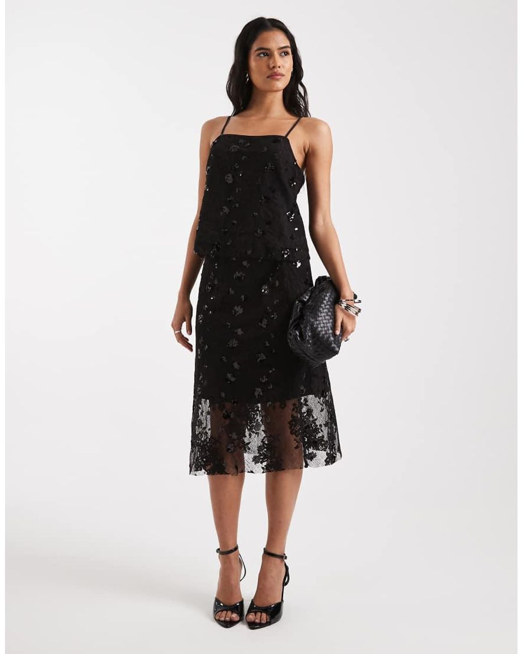 ONLY Black Sequin Detail Cami Co-Ord