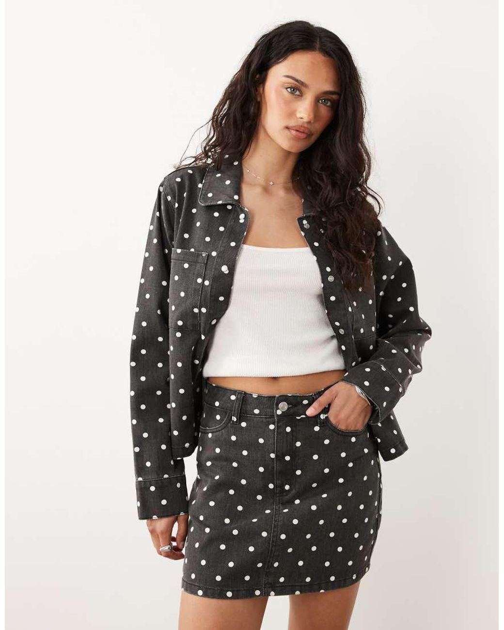 Threadbare Black Co-ord Denim Mini Skirt