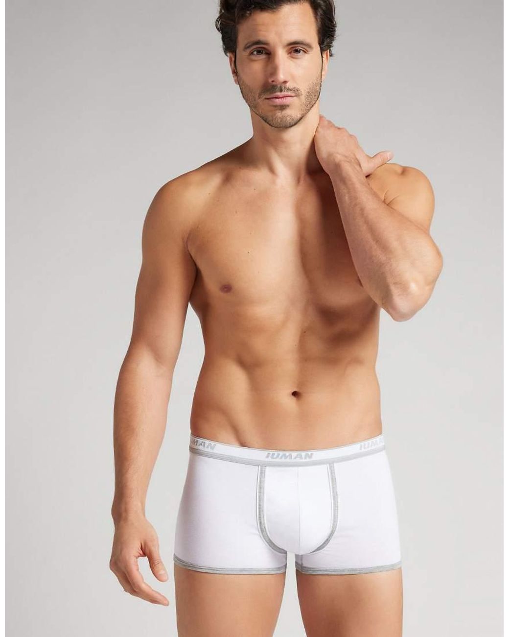 Intimissimi White Superior Cotton Boxers With Logo for men