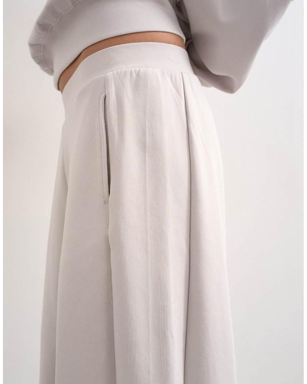 TOPSHOP White Interlock Clean Barrel jogger Co-ord