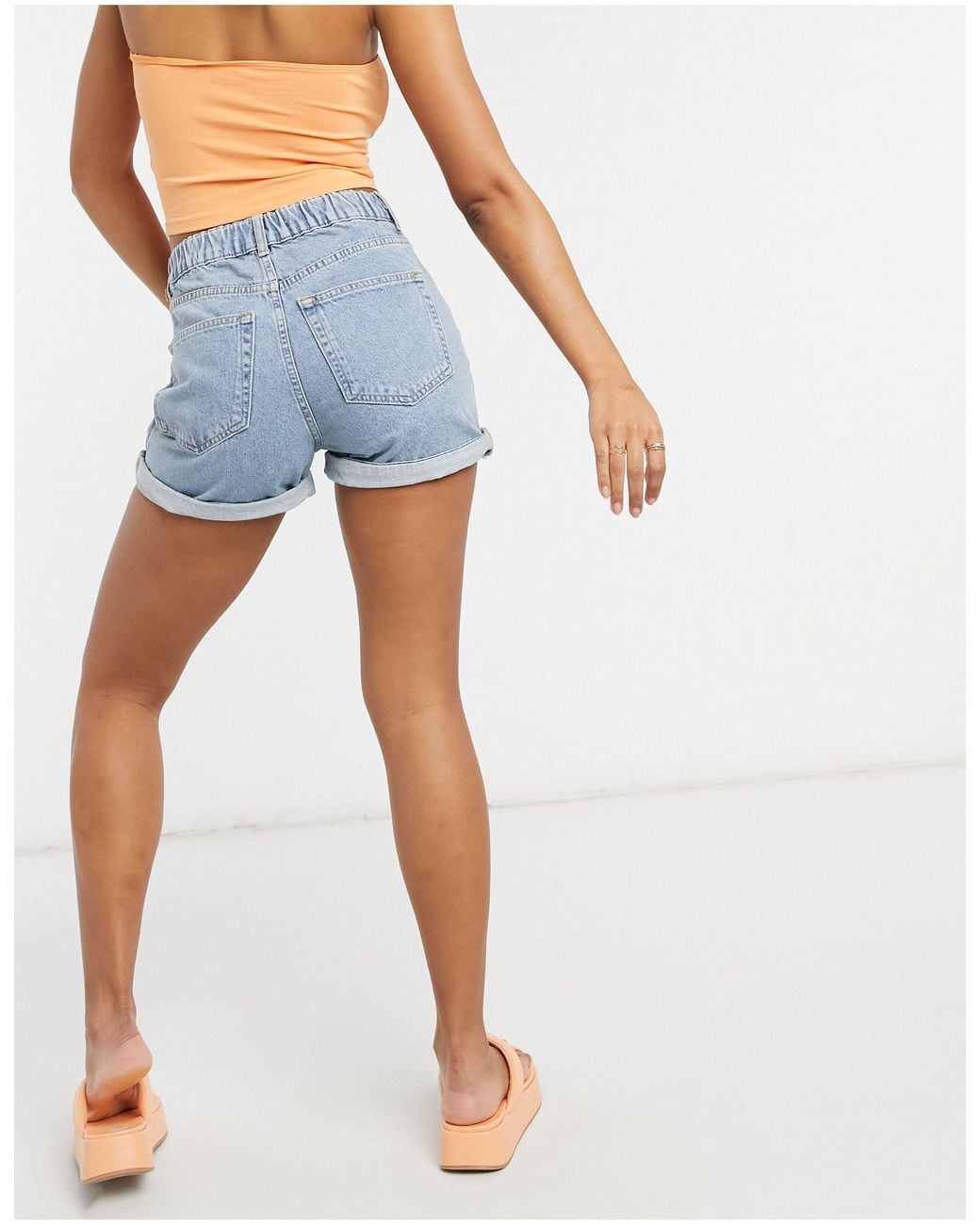 Pull\u0026Bear Elasticated Waist Denim Mom 