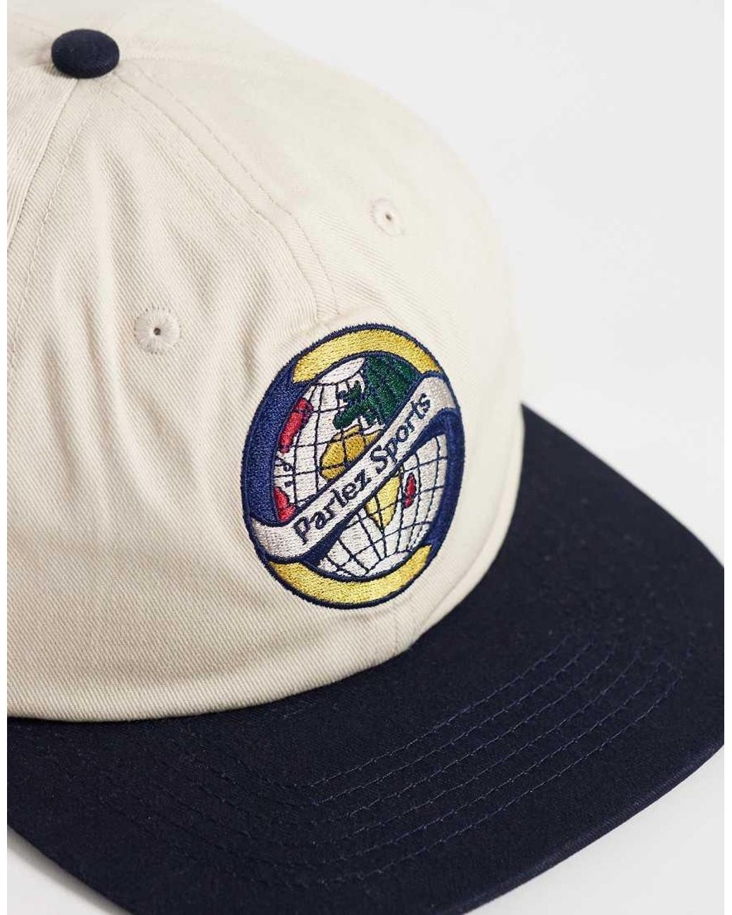 Parlez Blue Upton 6 Panel Contrast Peak Cap for men