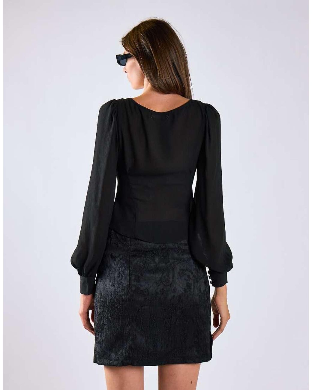 Glamorous Black Side Split Mini Skirt