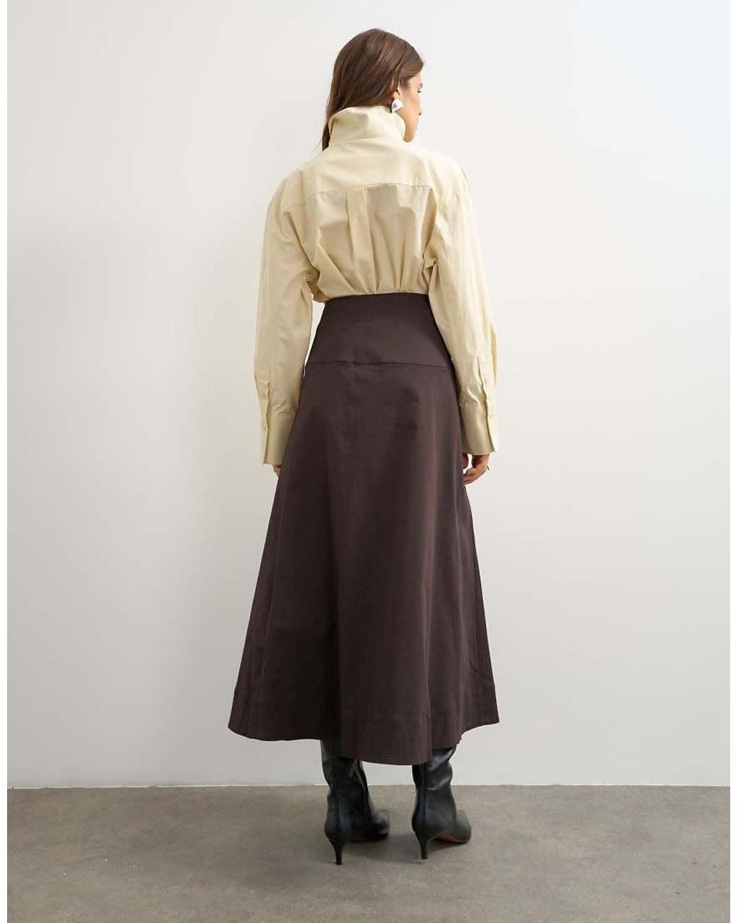 TOPSHOP Natural Wrap Waistband Detail Trench Skirt