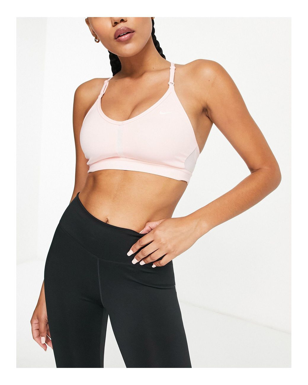 Nike Synthetic Indy Vneck Light Support Sports Bra in Pink Lyst