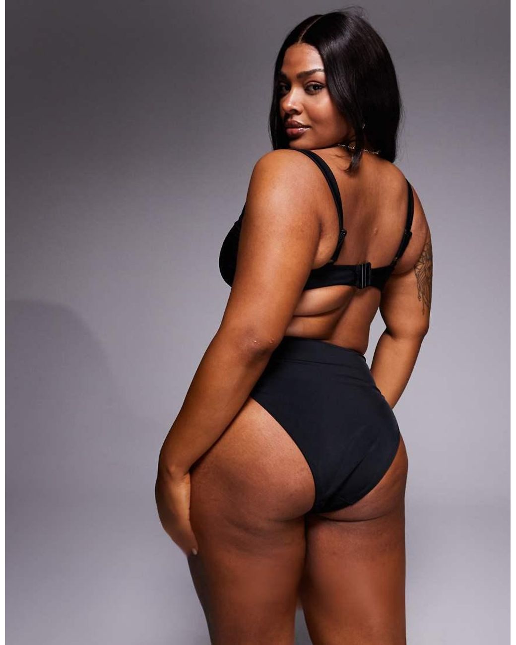 ASOS Black Asos Design Curve Maya Honolulu V-waist Bikini Bottom
