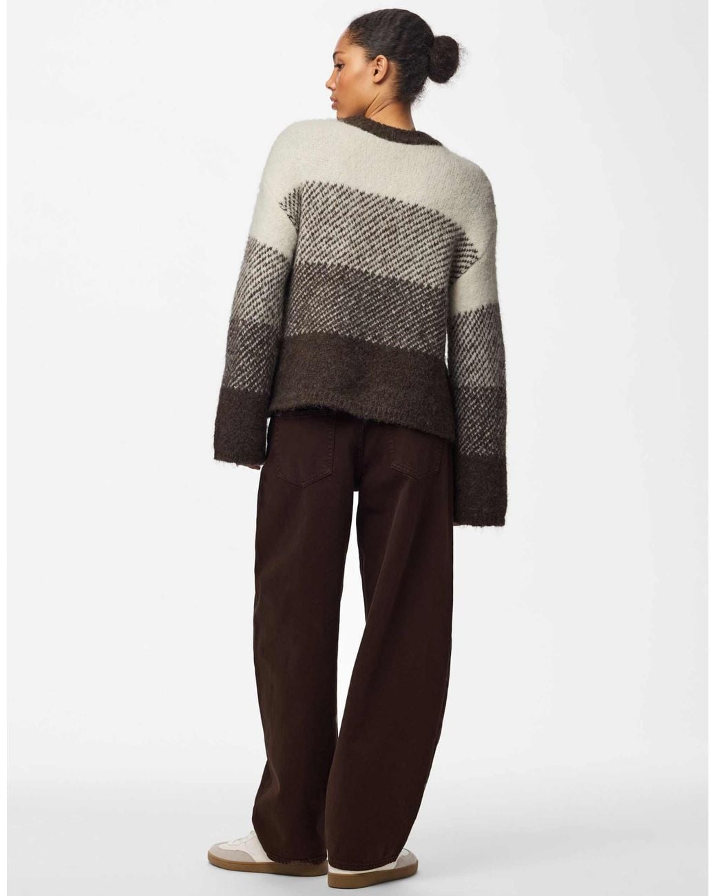 Pieces Gray Strickpullover