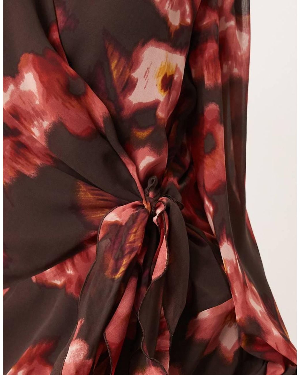 Abercrombie & Fitch Red Long Sleeve Wrap Mini Dress