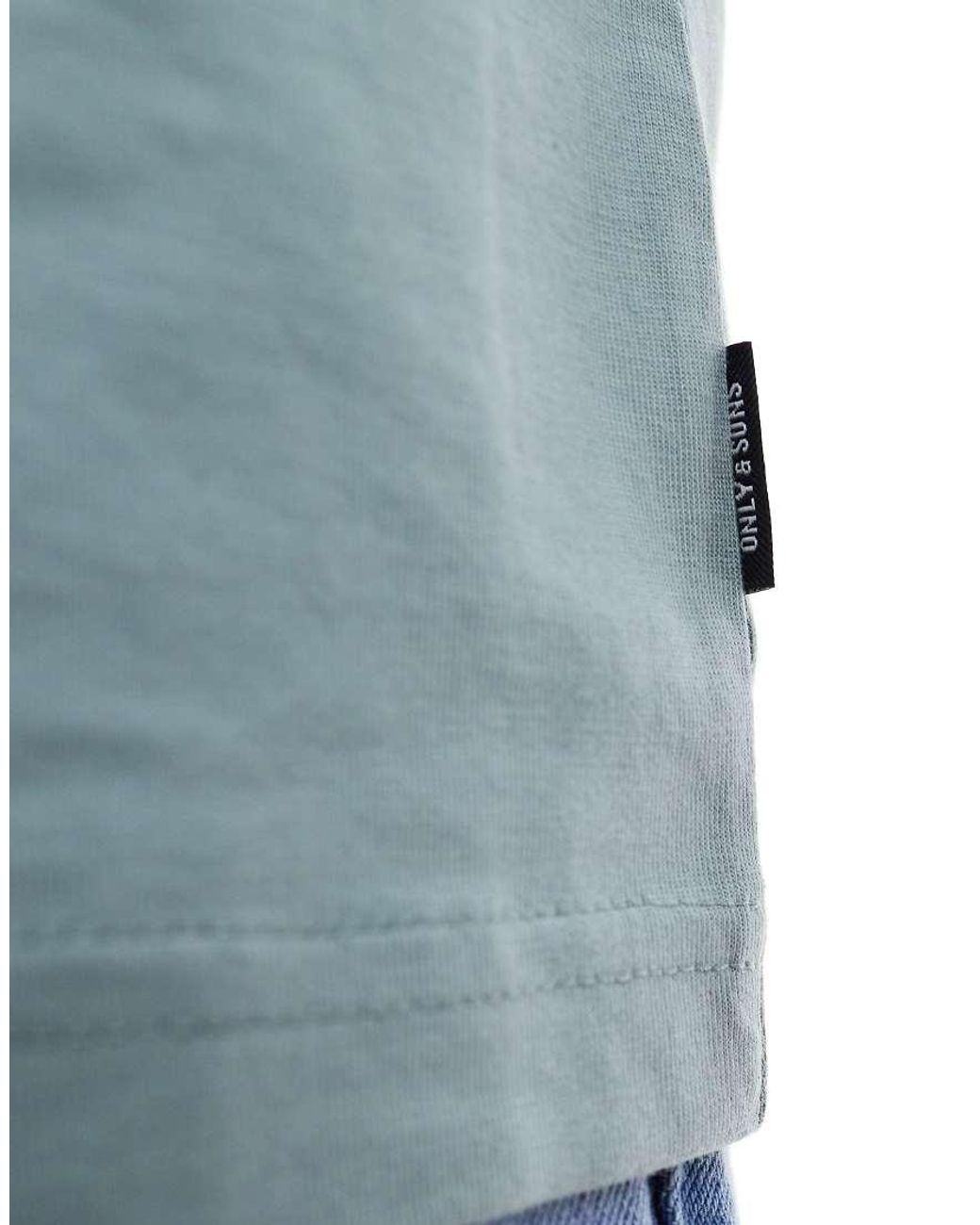 Only & Sons Blue Relaxed Fit T-Shirt for men